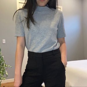 Zara mock neck grey short sleeve
